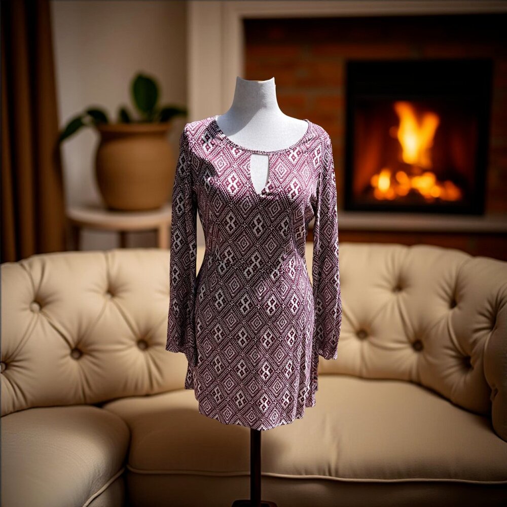 Stetson Purple Long Sleeve Dress